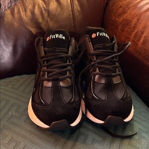 FitVille Men's Black Athletic Sneakers - Size 13 Extra Wide